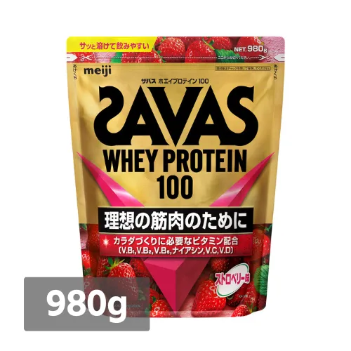 ザバス ホエイプロテイン100 ストロベリー味 980g | TEAM MATE